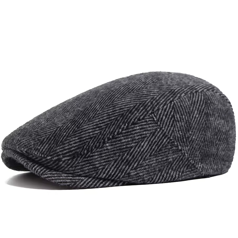 Winter Herringbone Wool Cap