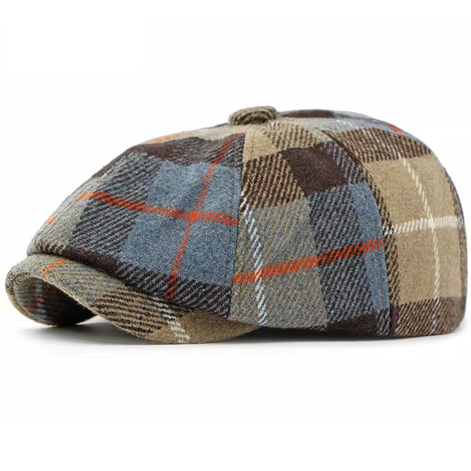 Winter Plaid Newsboy Cap
