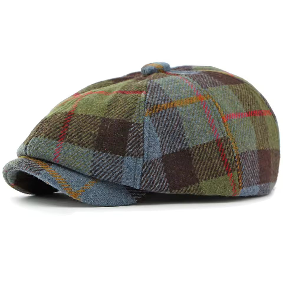 Winter Plaid Newsboy Cap