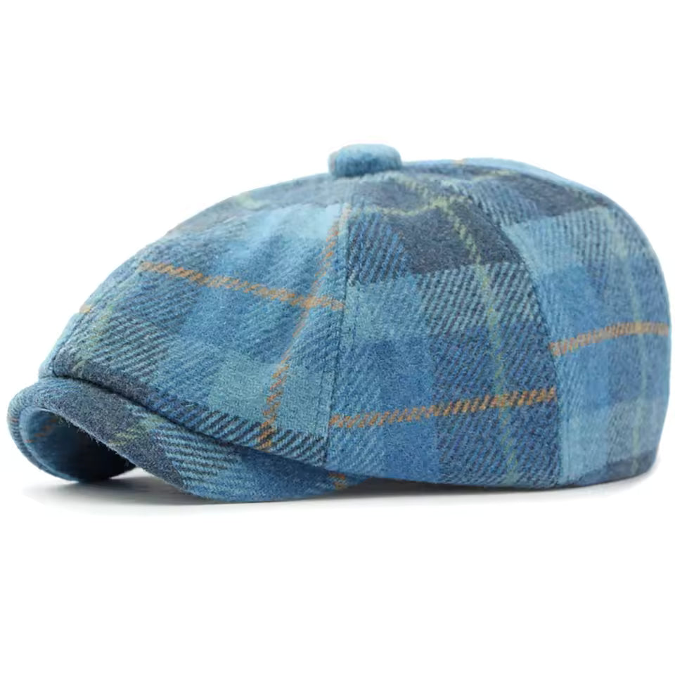 Winter Plaid Newsboy Cap